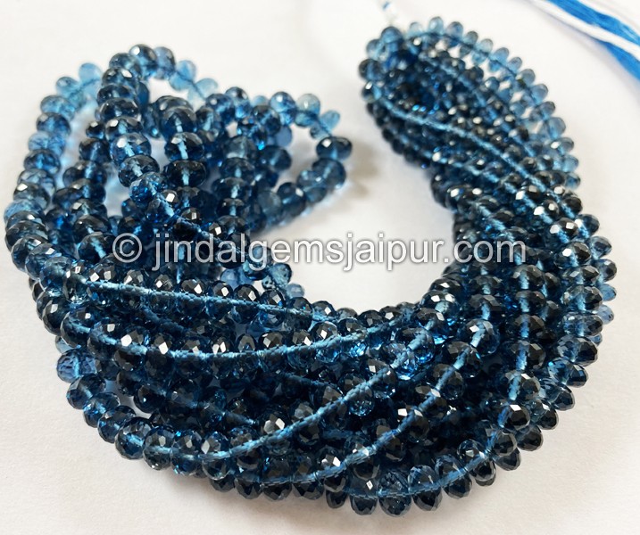 London Blue Topaz Far Faceted Roundelle Beads